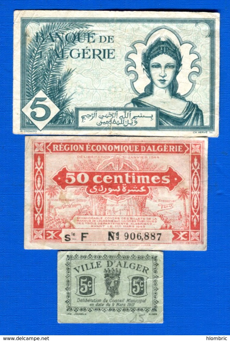 Algerie  3  Billets - Algérie