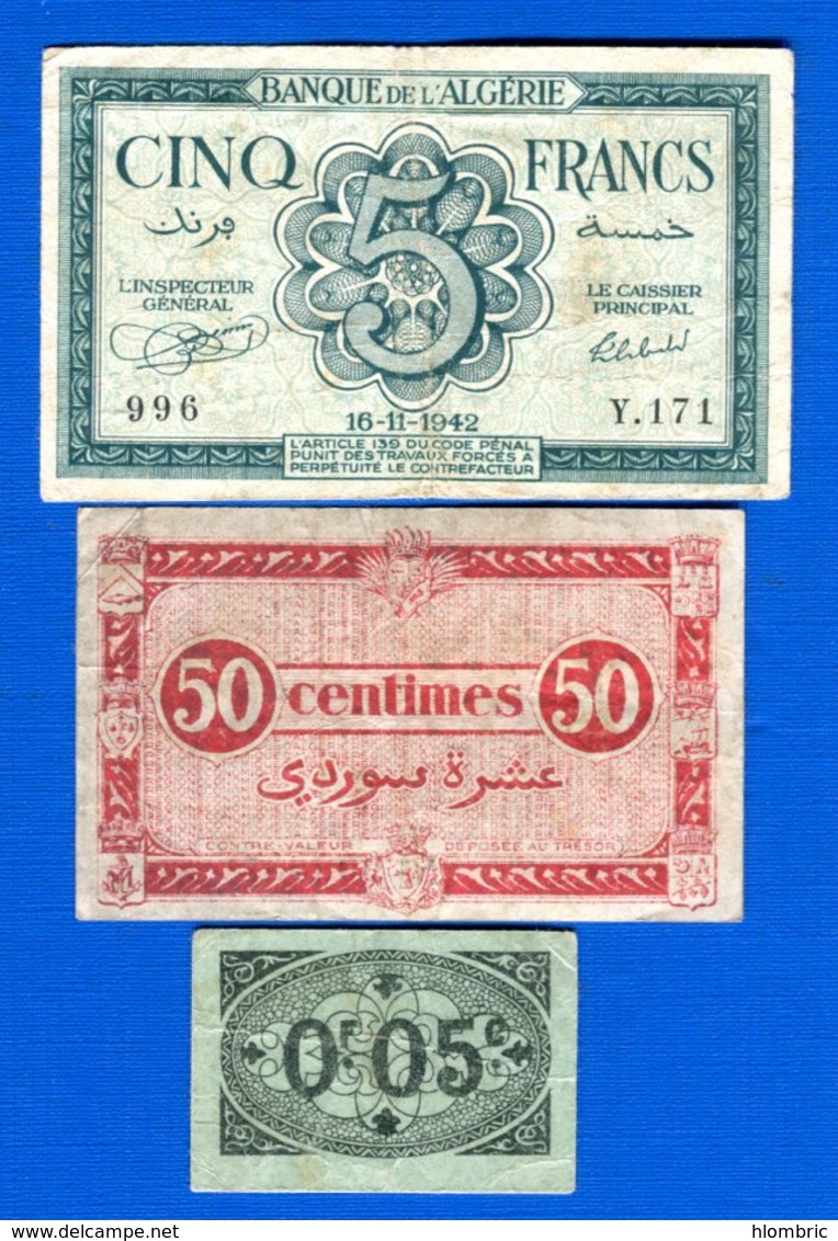 Algerie  3  Billets - Algérie