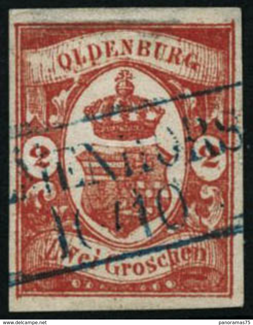 Oblit. N°13 2g Rouge, Pelurage Au Verso - B - Oldenbourg