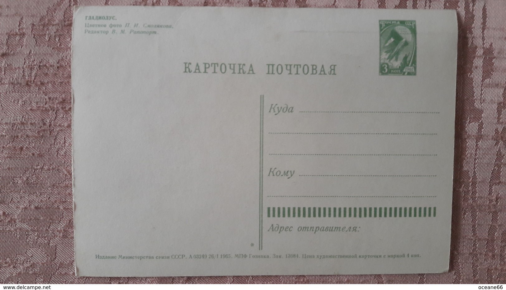 Entier Postal URSS 1961 Fleurs Glaieul - 1960-69