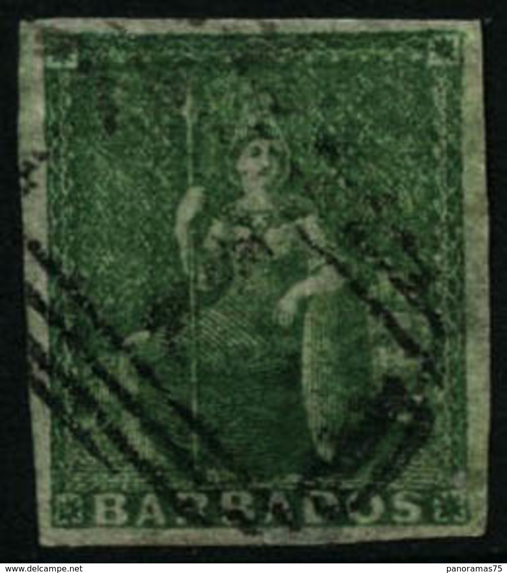 Oblit. N°4 1/2p Vert - TB - Barbados (...-1966)