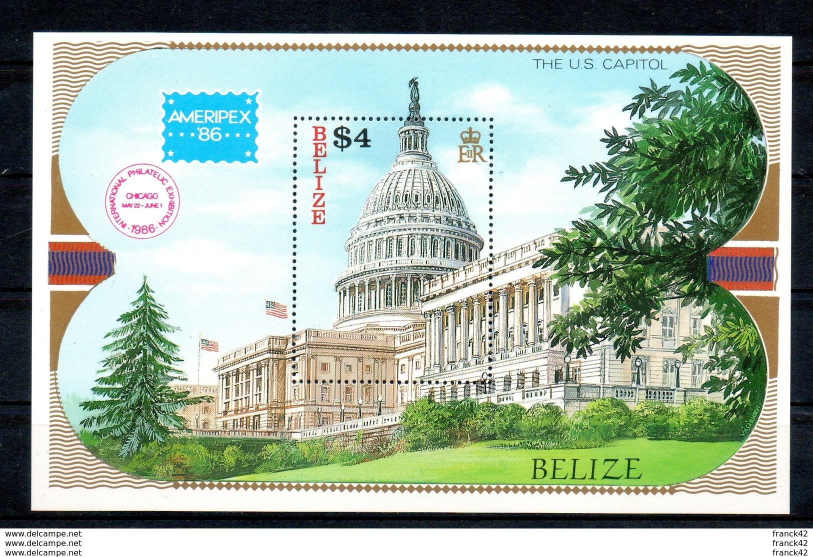 Belize. Bloc Feuillet. Ameripex 86. - Belize (1973-...)