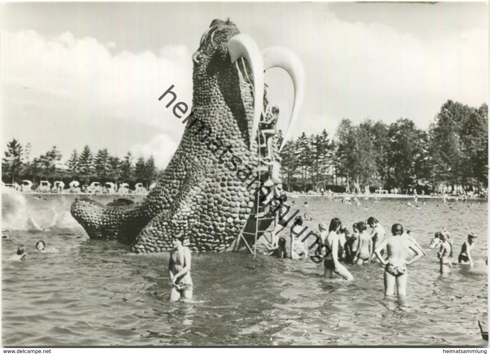 Großschönau - Wasserrutsche Walross - Waldstrandbad - Foto-AK Grossformat - Verlag Bruno Scholz Ebersbach - Grossschoenau (Sachsen)