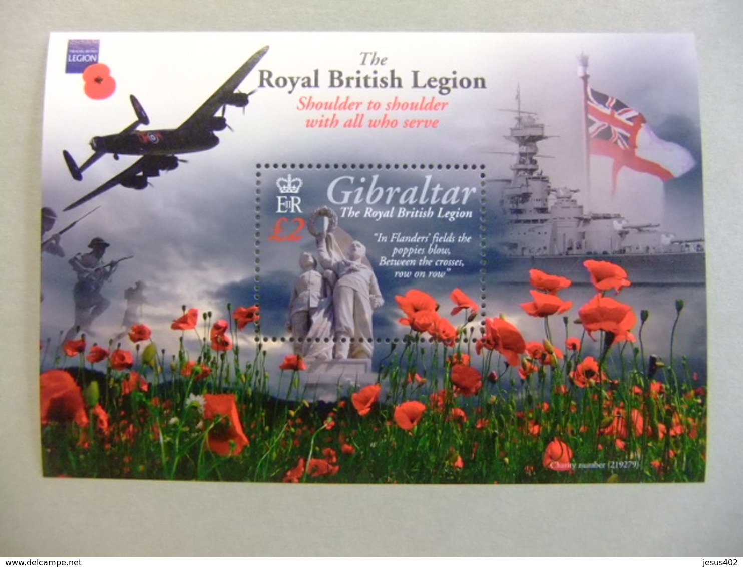 GIBRALTAR 2011 ROYALE BRITISH LEGION YVERT BLOC 99 ** MNH - Aviones