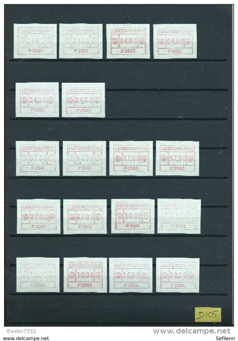 Luxemburg Collection ATM,automaat Labels MNH,Postfris,Neuf Sans Charniere(D-105) - Postage Labels