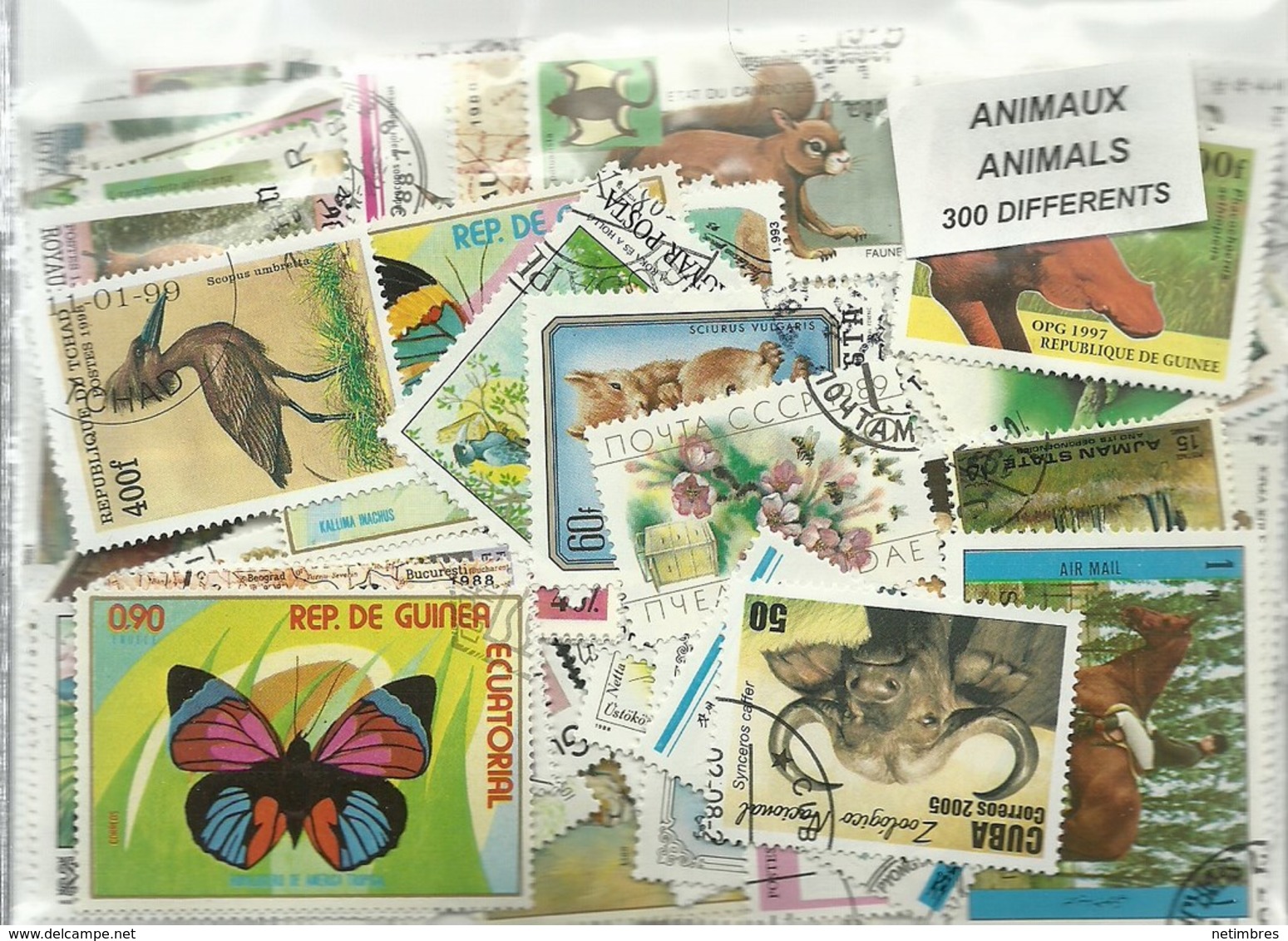 Lot De 300 Timbres Thematique " Animaux " - Autres & Non Classés