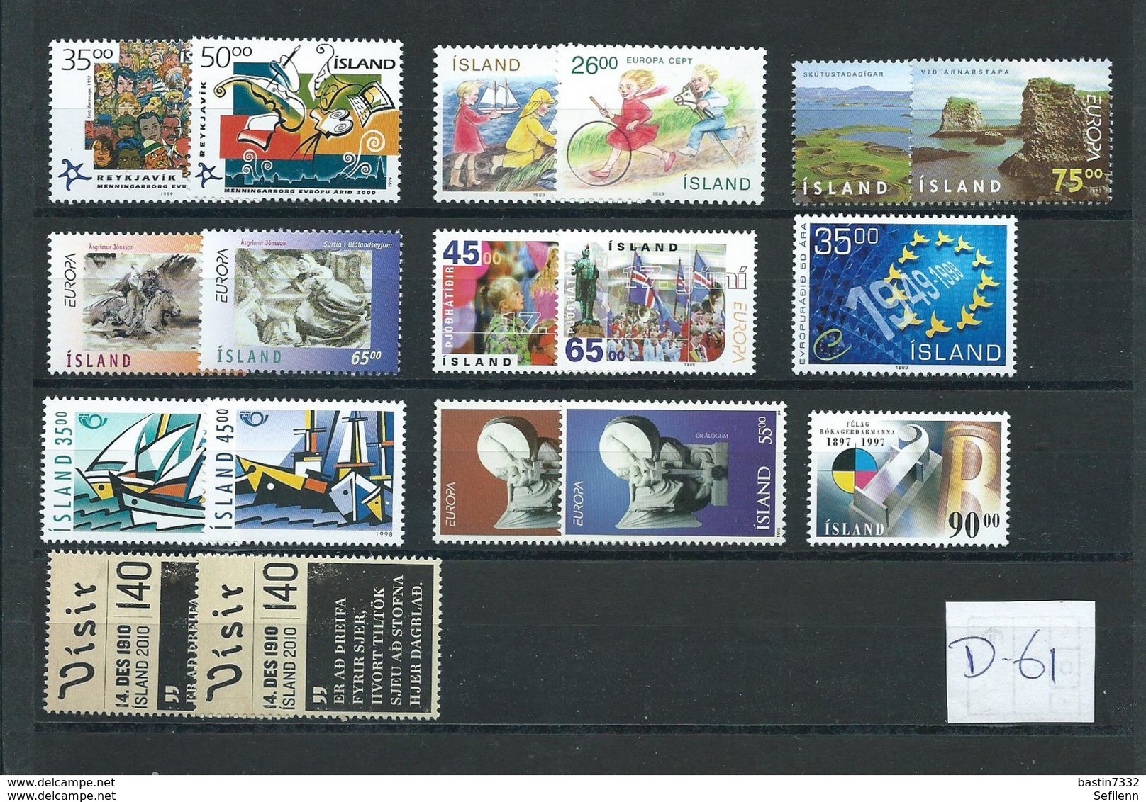 Iceland Postage Stamps ISK 1052 FACE VALUE  MNH/Postfris/Neuf Sans Charniere(D-61) - Colecciones & Series