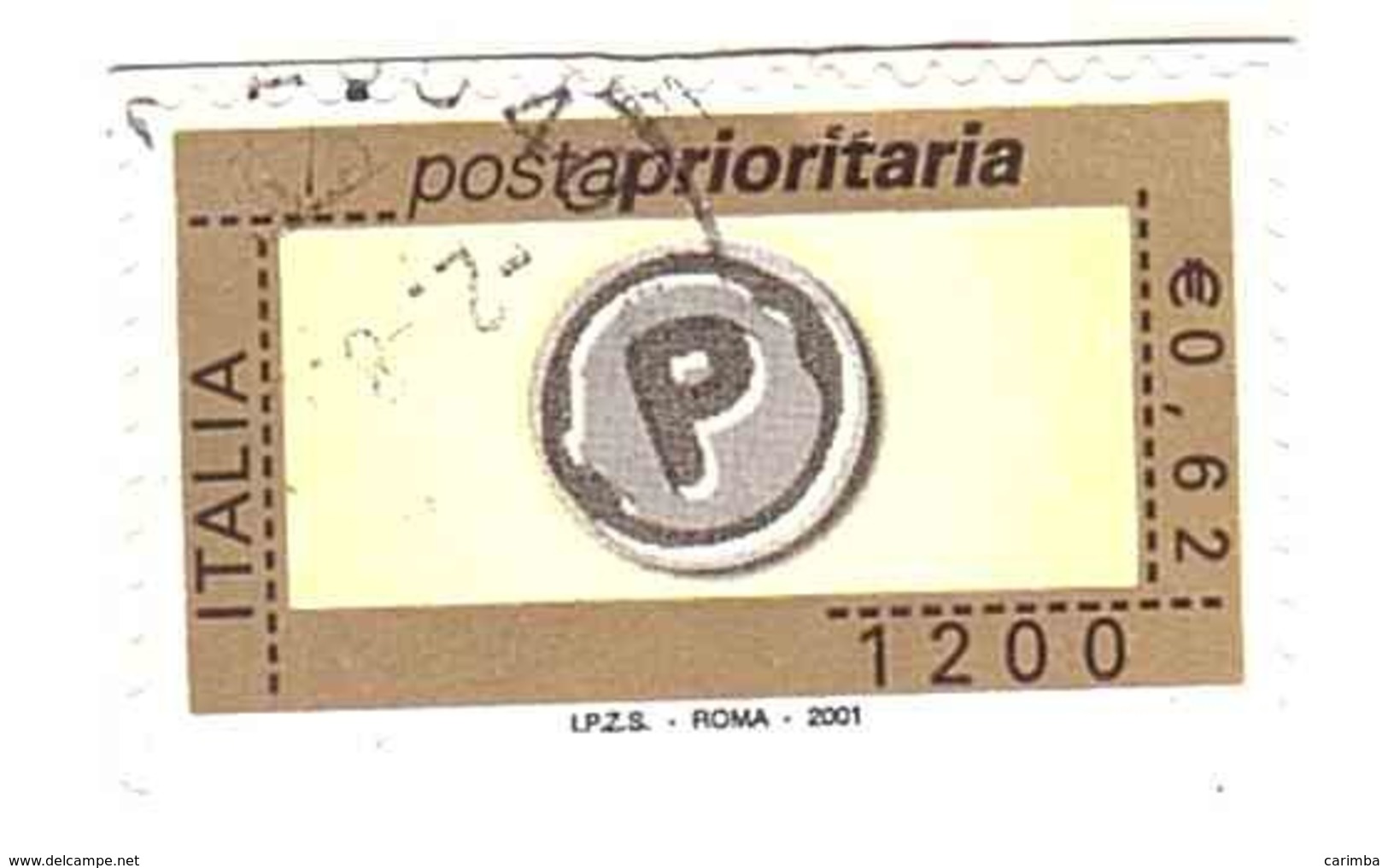 2001 £1200 €0,62 PRIORITARIA - 2001-10: Usati