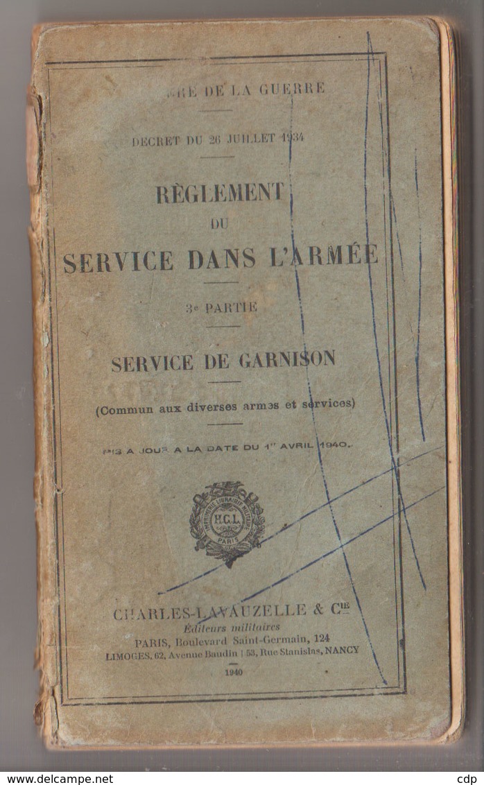 Réglement Du Service Dans L'armée   1940 - Documenti