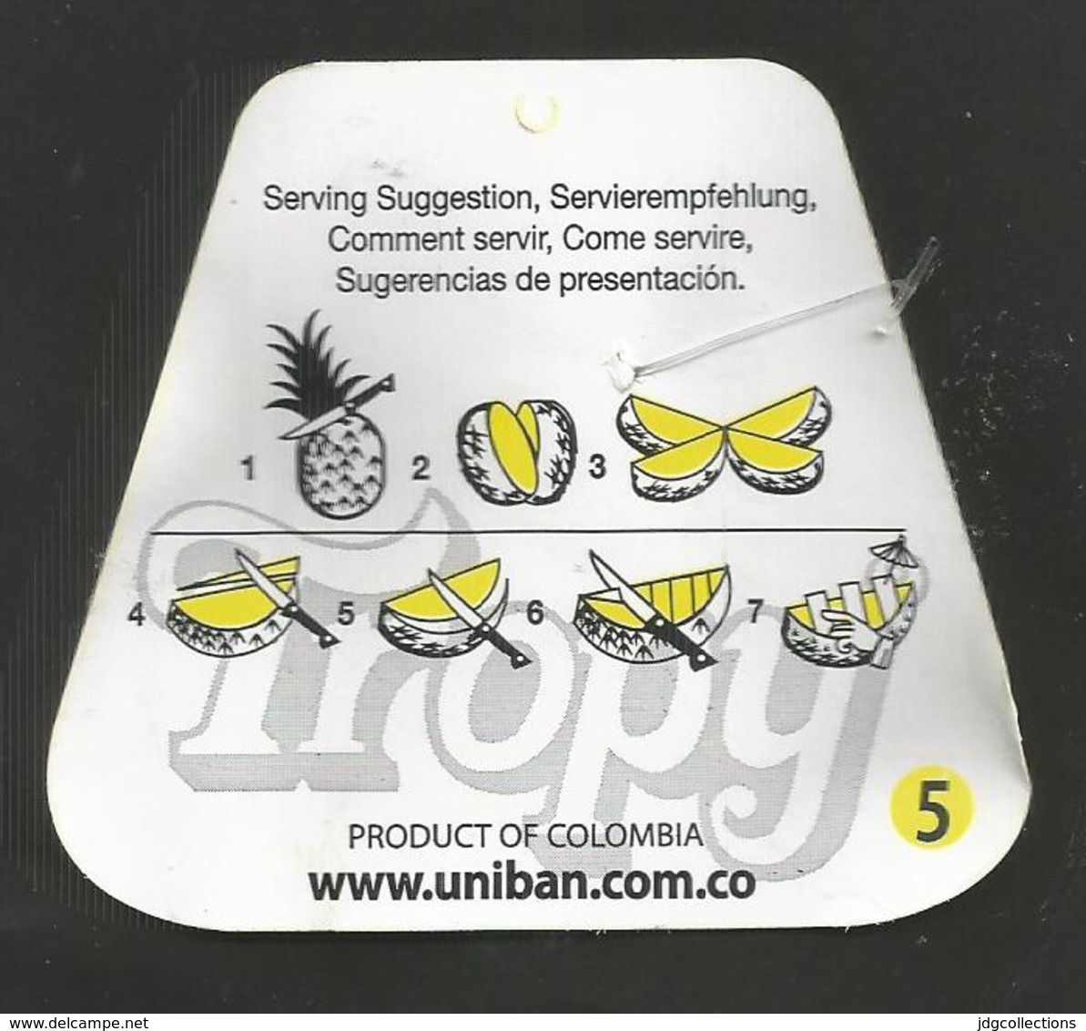 # PINEAPPLE TROPY GOLD Calibre 5 Fruit Tag Balise Etiqueta Anhanger Ananas Pina Colombia - Fruits & Vegetables