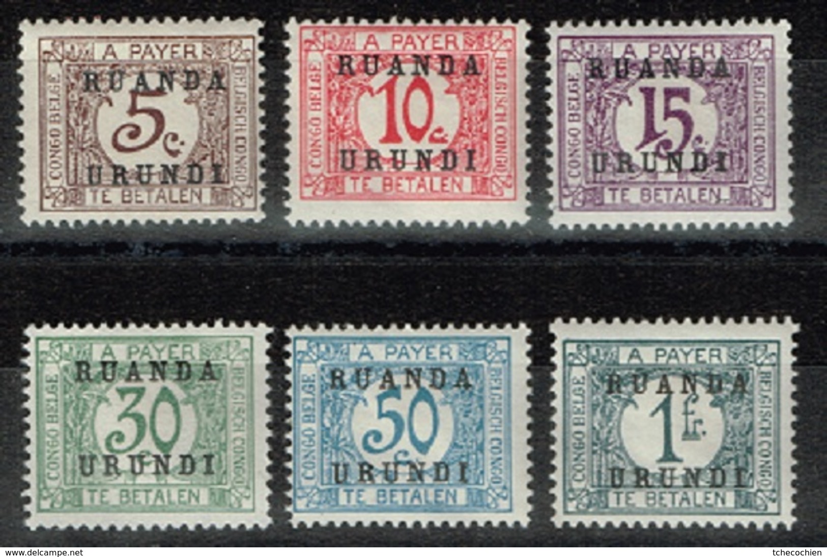 Ruanda-Urundi - 1924 - Y&T Taxes N°9* à 14*, Neufs Avec Traces De Charnières - Neufs