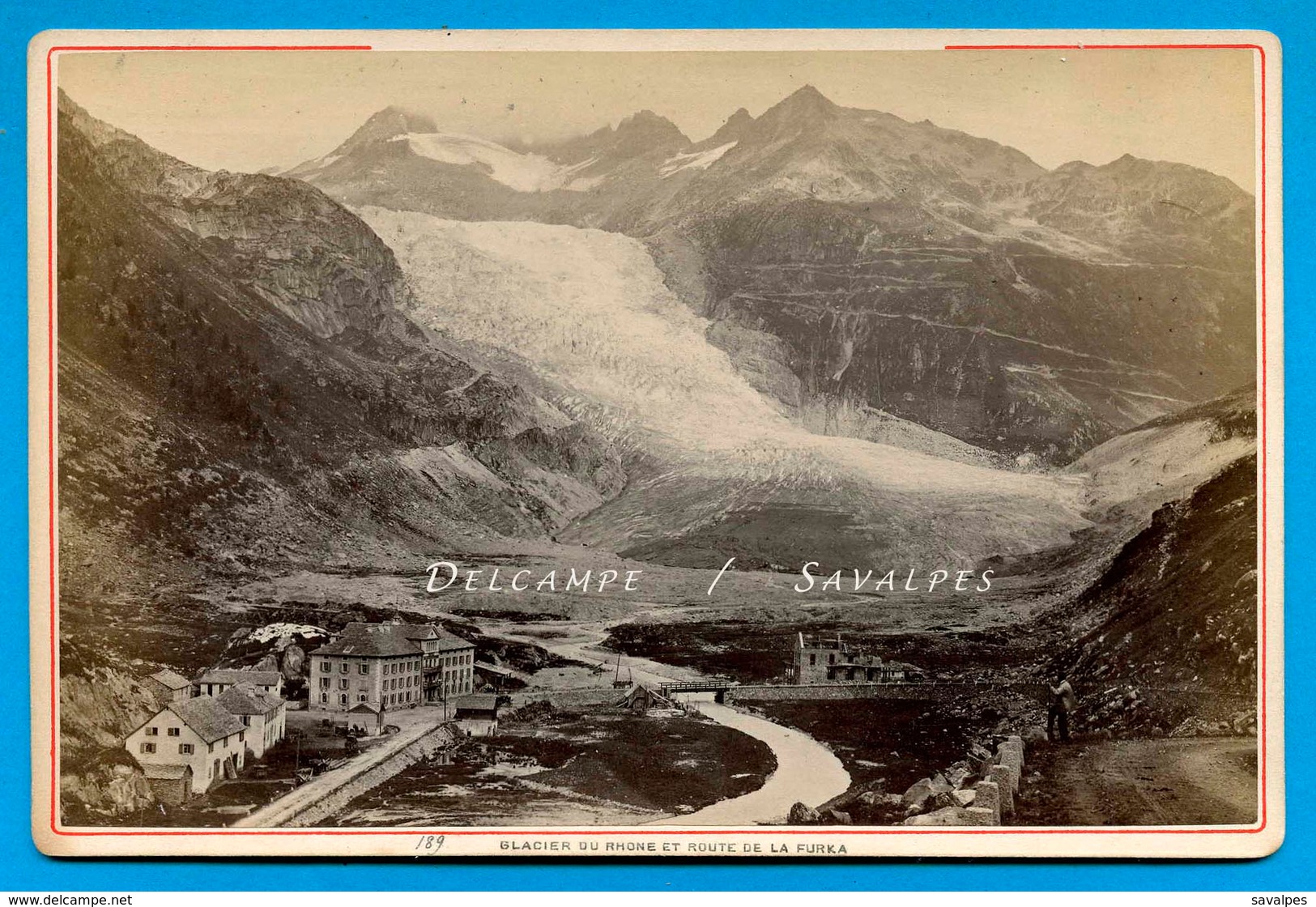 Suisse Valais Gletsch * Glacier Du Rhône, Hôtel En Construction, Route Furka * Photo Garcin Vers 1875 - Voir Scans - Oud (voor 1900)