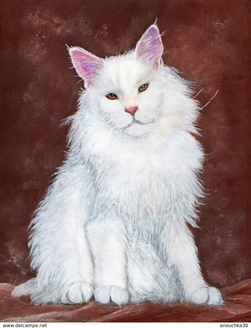 PEINTURE ACRYLIQUE SIGNEE MAEXI  CHAT ANGORA TURC - Acryliques