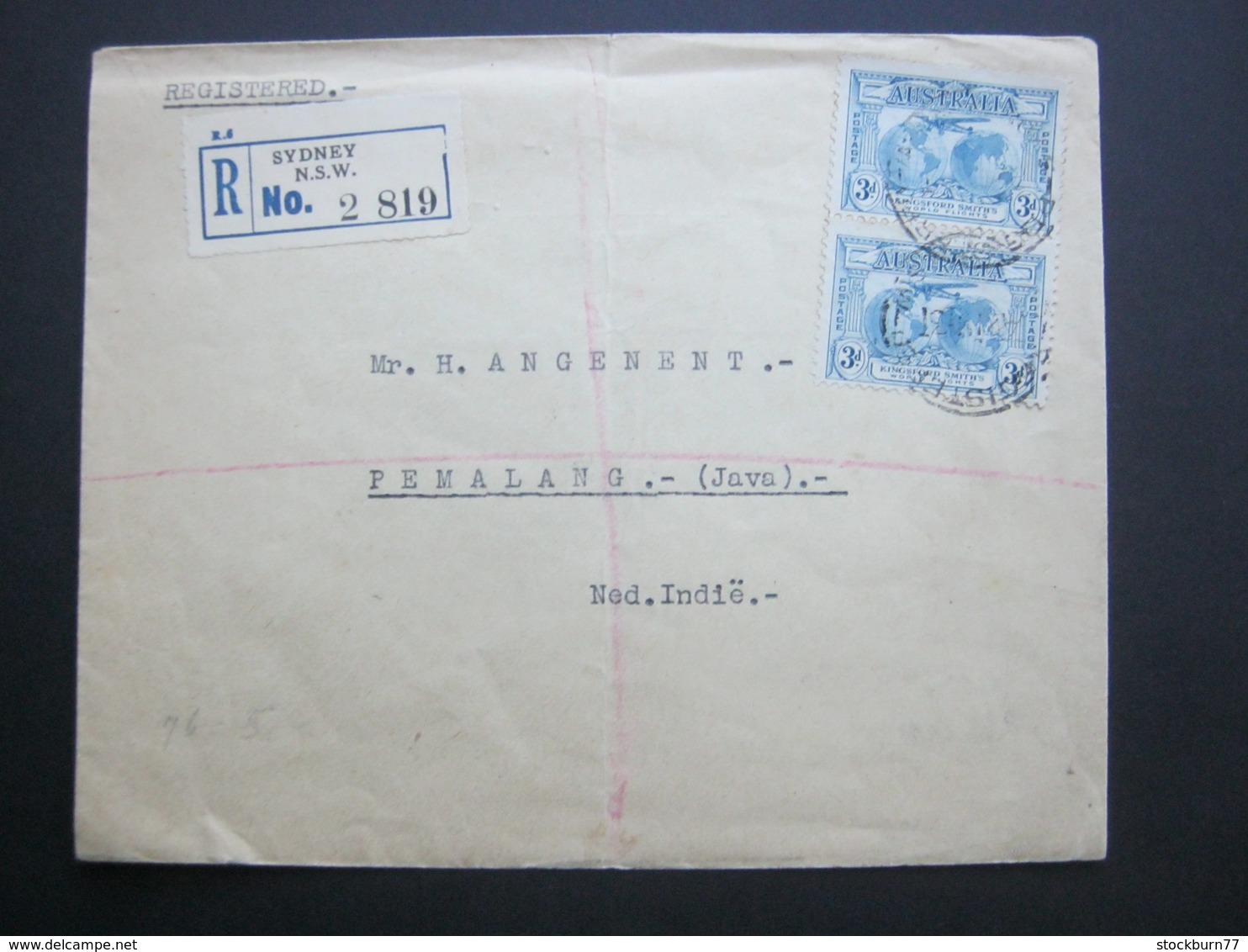 1931 , Registered Letter From Sydney To Java - Lettres & Documents