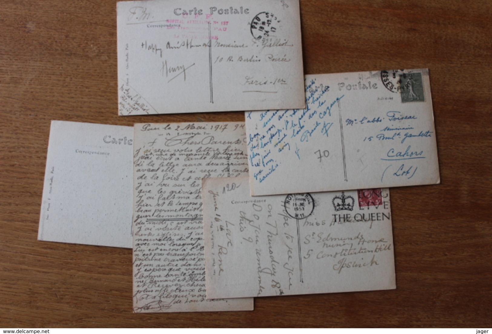 lot de 5 cartes postales PYRENEES  PAU  HOPITAL AUXILIAIRE 137 CACHET  lot  10