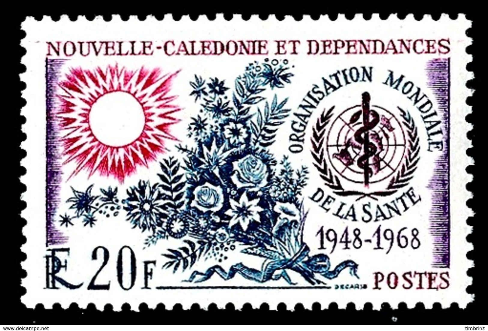 NOUV.-CALEDONIE 1968 - Yv. 351 **   Cote= 5,60 EUR - Organisation Mondiale De La Santé  ..Réf.NCE25083 - Neufs