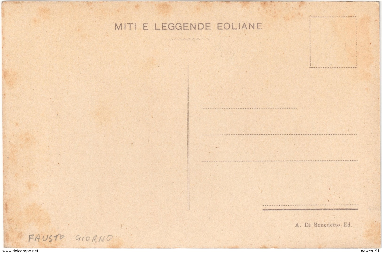 EOLO MITI E LEGGENDE EOLIANE - ILLUSTRATORE FAUSTO GIORNO - FUTURISMO - NUOVA ORIGINALE - Sonstige & Ohne Zuordnung