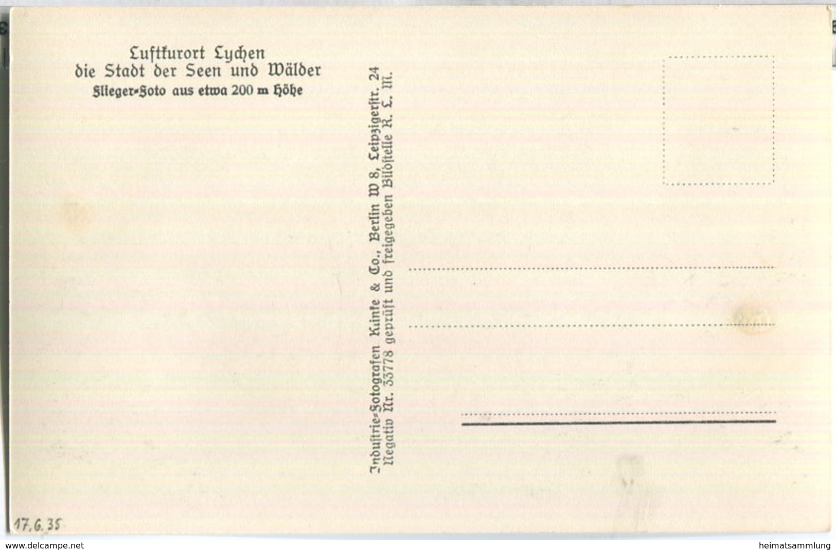 Lychen - Die Stadt Der Seen Und Wälder - Fliegeraufnahme - Foto-Ansichtskarte - Verlag Klinke & Co. Berlin 30er Jahre - Lychen