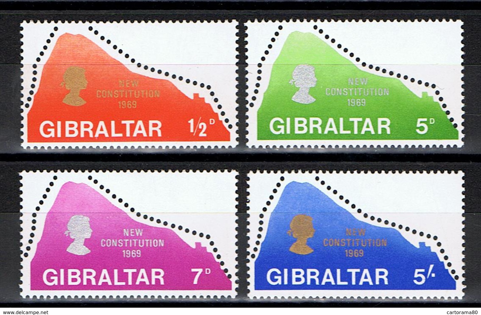 Gibraltar / 1969, Nouvelle Constitution / YT N°220-223 ** - Gibraltar