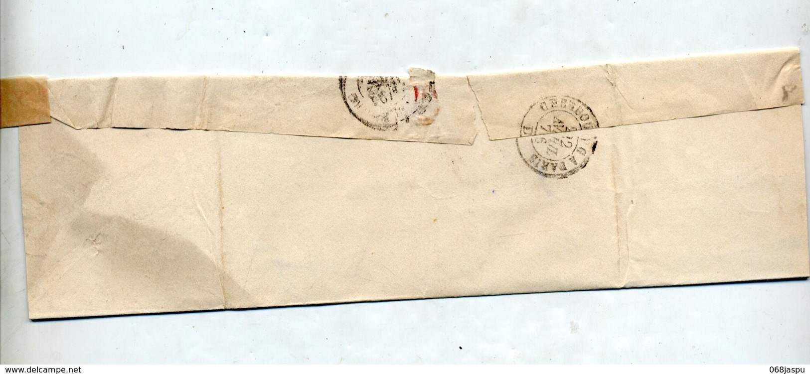 Lettre Cachet Beaumesnil Sur Ceres + Cherbourg à Paris - 1849-1876: Période Classique