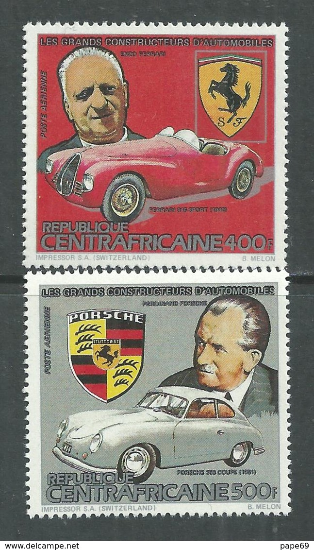 Centrafricaine P. A.  N° 288 / 89 XX  Grands Constructeurs : Ferrari Et Porsche, Les 2 Valeurs Sans Charnière, TB - Centrafricaine (République)