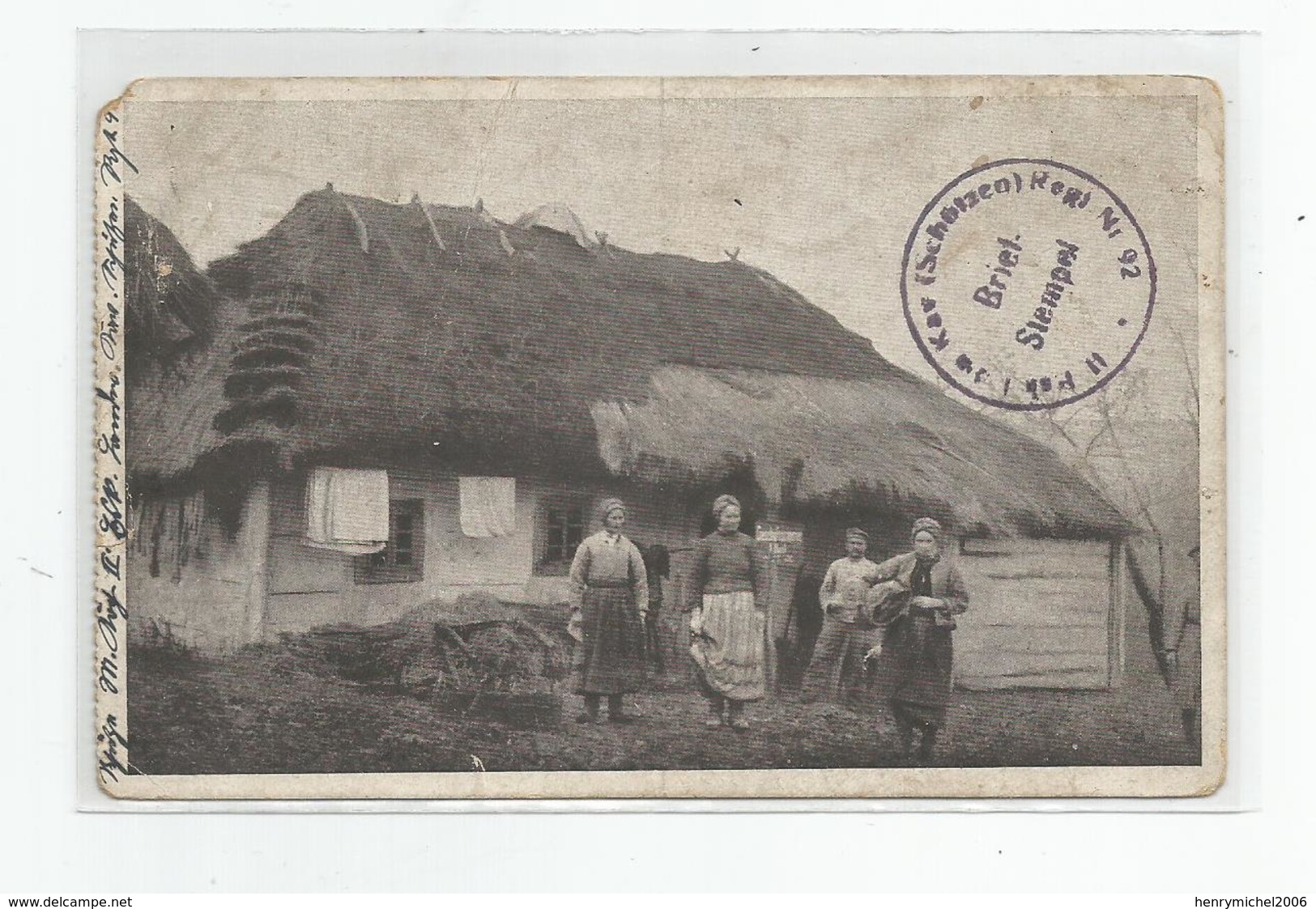 Cpa Ukraine Kovel Frontière Poland Kowel Wladimir Wolinski An Der Linies 1917 Bauernhaus , Deutsche Felpost - Polen