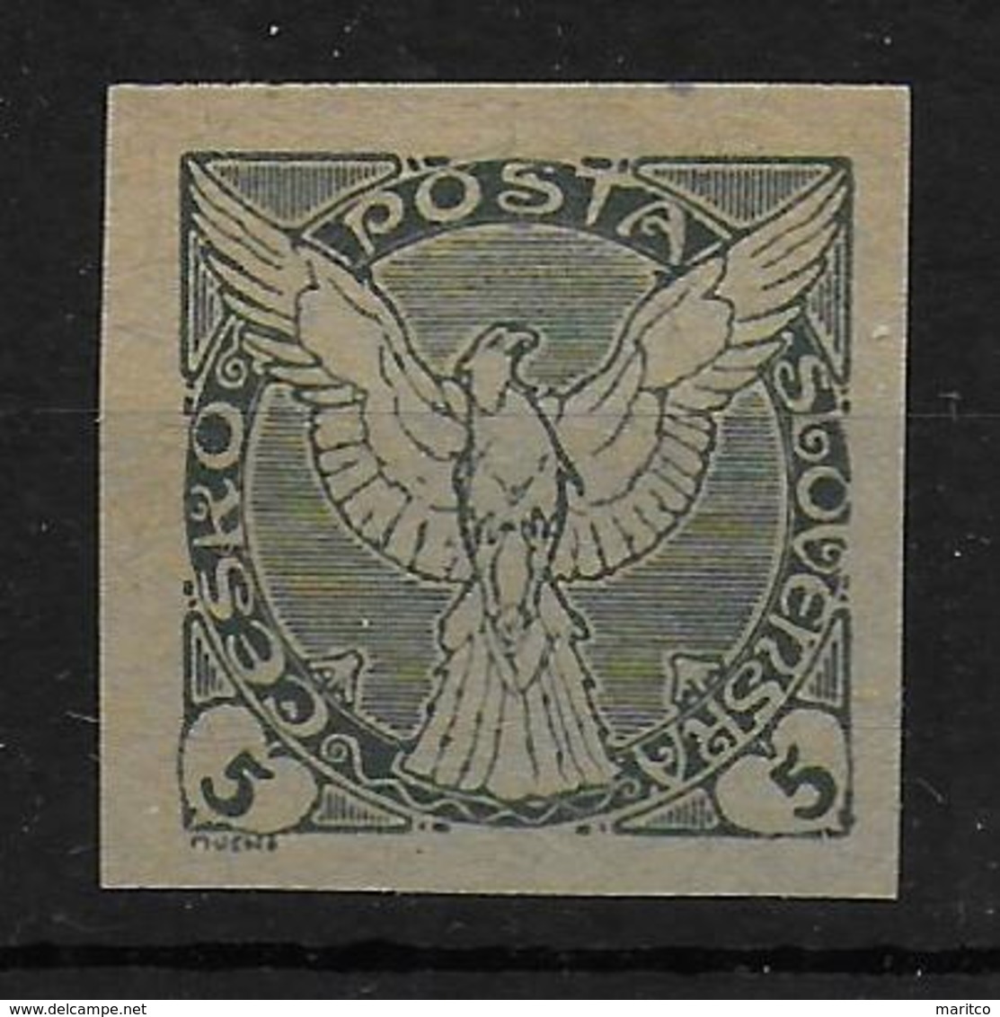 Czechoslovakia 1919 Newspaper Stamp Zeitungsmarke Probedruck Proof Proef - Essais & Réimpressions