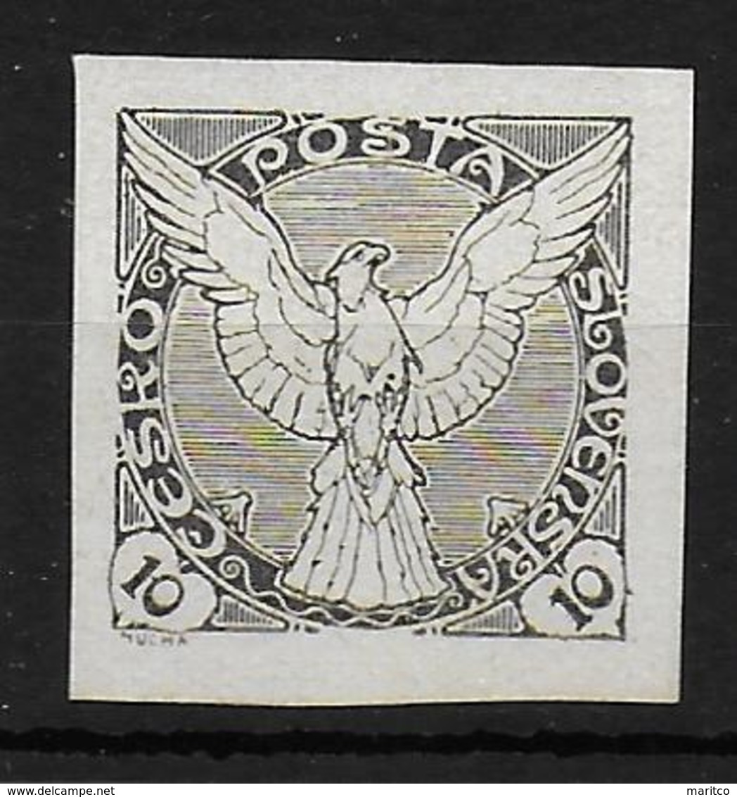 Czechoslovakia 1919 Newspaper Stamp Zeitungsmarke Probedruck Proof Proef - Essais & Réimpressions