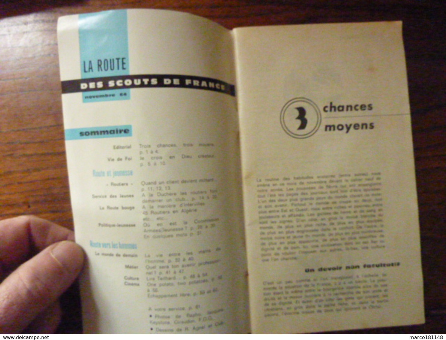 Revue, Fascicule Mensuel: La Route Des Scouts De France - Novembre 1964 - Scoutisme