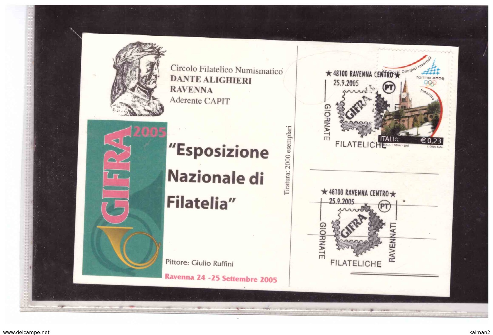 TEM11105   -  RAVENNA  25.9.2005   /     GIORNATE FILATELICHE RAVENNATE - Esposizioni Filateliche