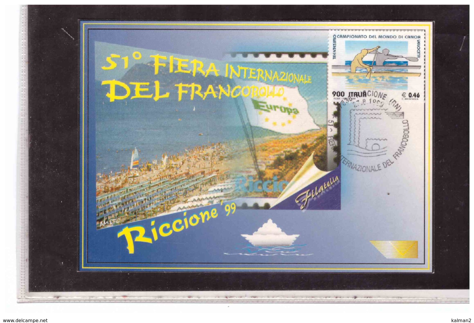 TEM11119   -  RICCIONE 27.8.1999   /   51° FIERA INTERNAZIONALE DEL FRANCOBOLLO - Esposizioni Filateliche