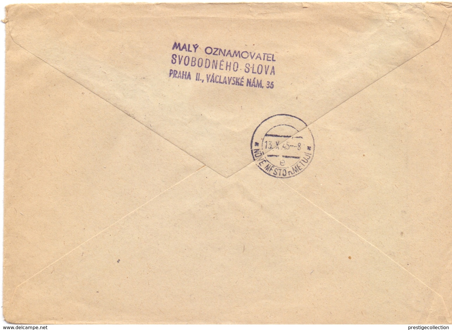 CECOSLOVACCHIA 1945 PRAHA REGISTRED MAIL COVER   (FEB201027) - Storia Postale