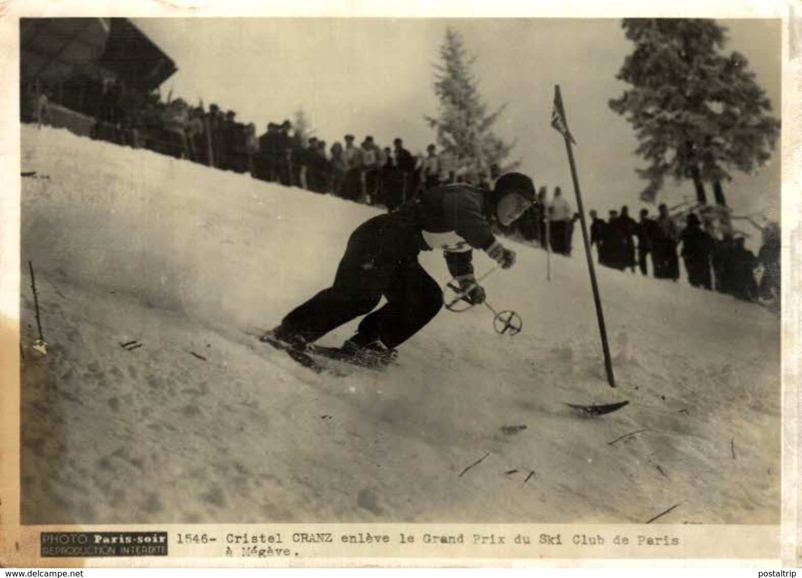 CRISTEL CRANZ ENLEVE GRAND PRIX SKI CLUB PARIS A MEGEVE  20*15CM PHOTO PARIS SOIR - Sports