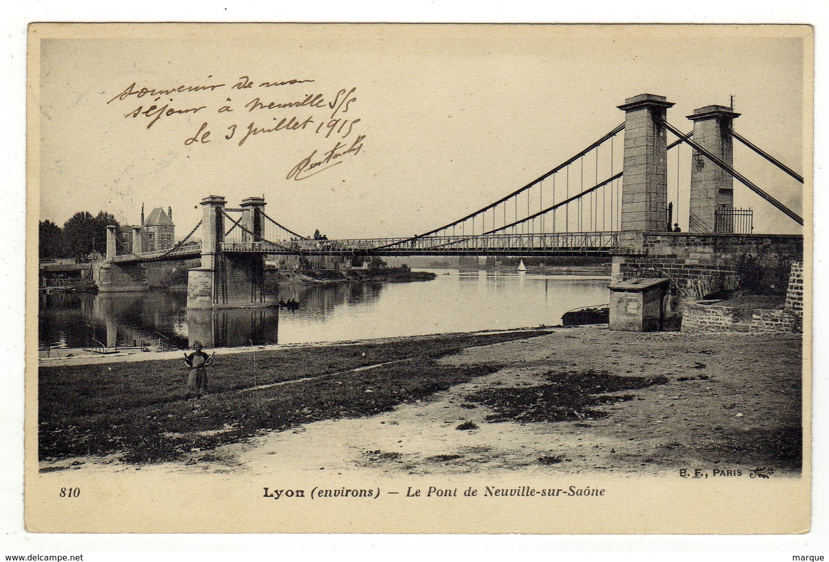 Cpa N° 810 Lyon Environs Le Pont De NEUVILLE SUR SAONE - Neuville Sur Saone