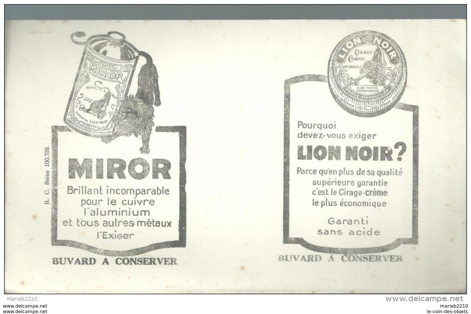 Buvard - Miror - Lion Noir - Limpieza