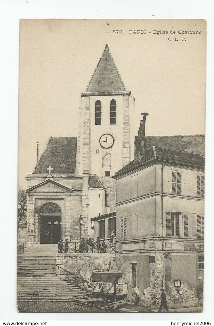 Paris 20e église De Charonne Pub Chapellerie A Cronstadt 38 Faubourg Du Temple - Distrito: 20