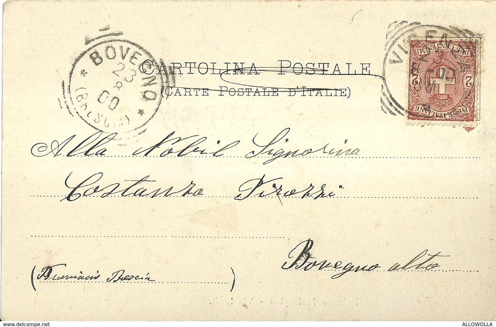 6569 "VICENZA-PALAZZO MALASPINA-VIA LODI"-CART. POST. ORIG. SPED.1900 - Vicenza