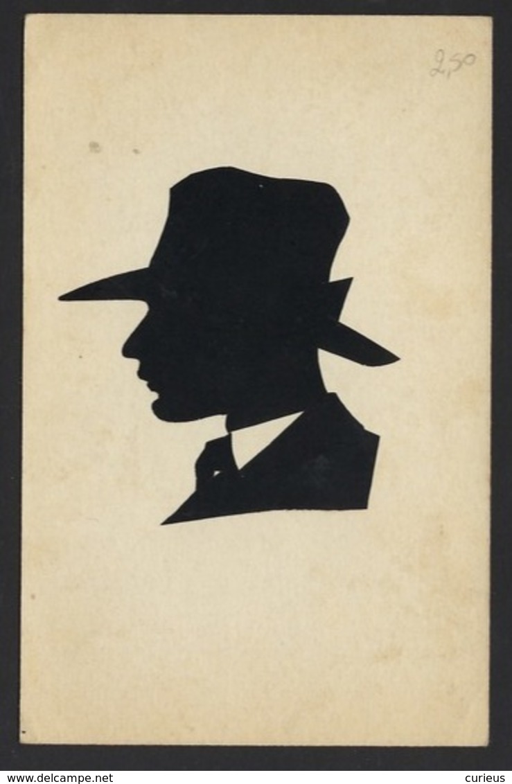 CARTE SILHOUETTE * HOMME ET CHAPEAU * DECOUPEES * SILHOUETKAART * MAN MIT HUT * SILHOUTKARTE - Silhouettes