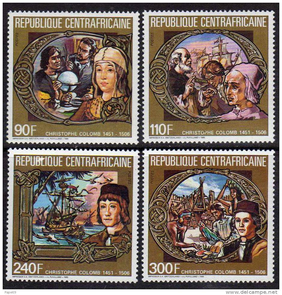 Centrafricaine N ° 718 / 21  XX  Hommage à Christophe Colomb  Les 4 Valeurs  Sans Charnière TB - Centrafricaine (République)