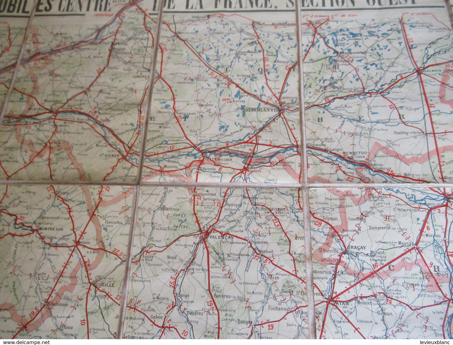 Carte Routière Ancienne Entoilée/Cartes TARIDE/N°12/Cycliste Et Automobiliste/Centre De La France Ouest /vers1900 PGC313 - Roadmaps