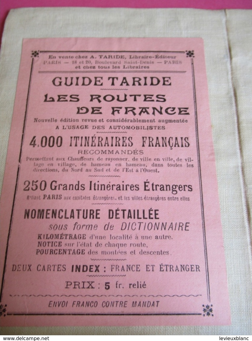 Carte Routière Ancienne Entoilée/Cartes TARIDE/N°12/Cycliste Et Automobiliste/Centre De La France Ouest /vers1900 PGC313 - Roadmaps