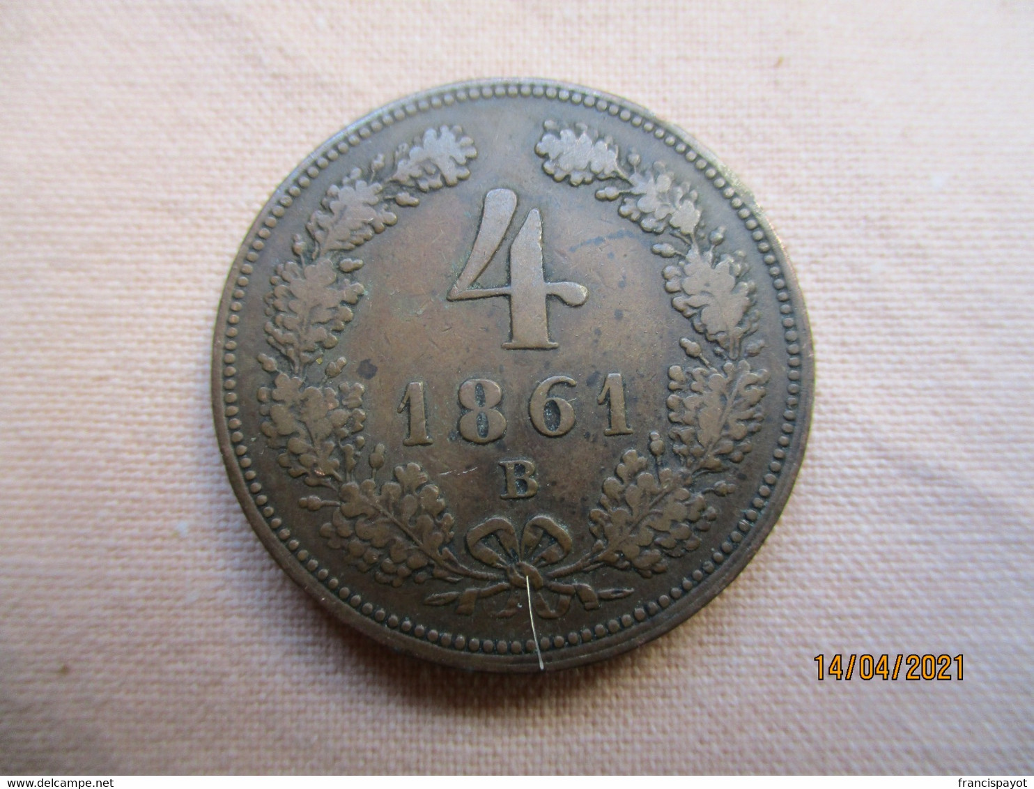 Austria: 4 Kreuzer 1861 B - Autriche