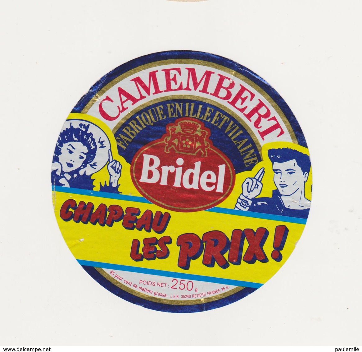 ETIQUETTE DE CAMEMBERT BRIDEL 35 G - Kaas