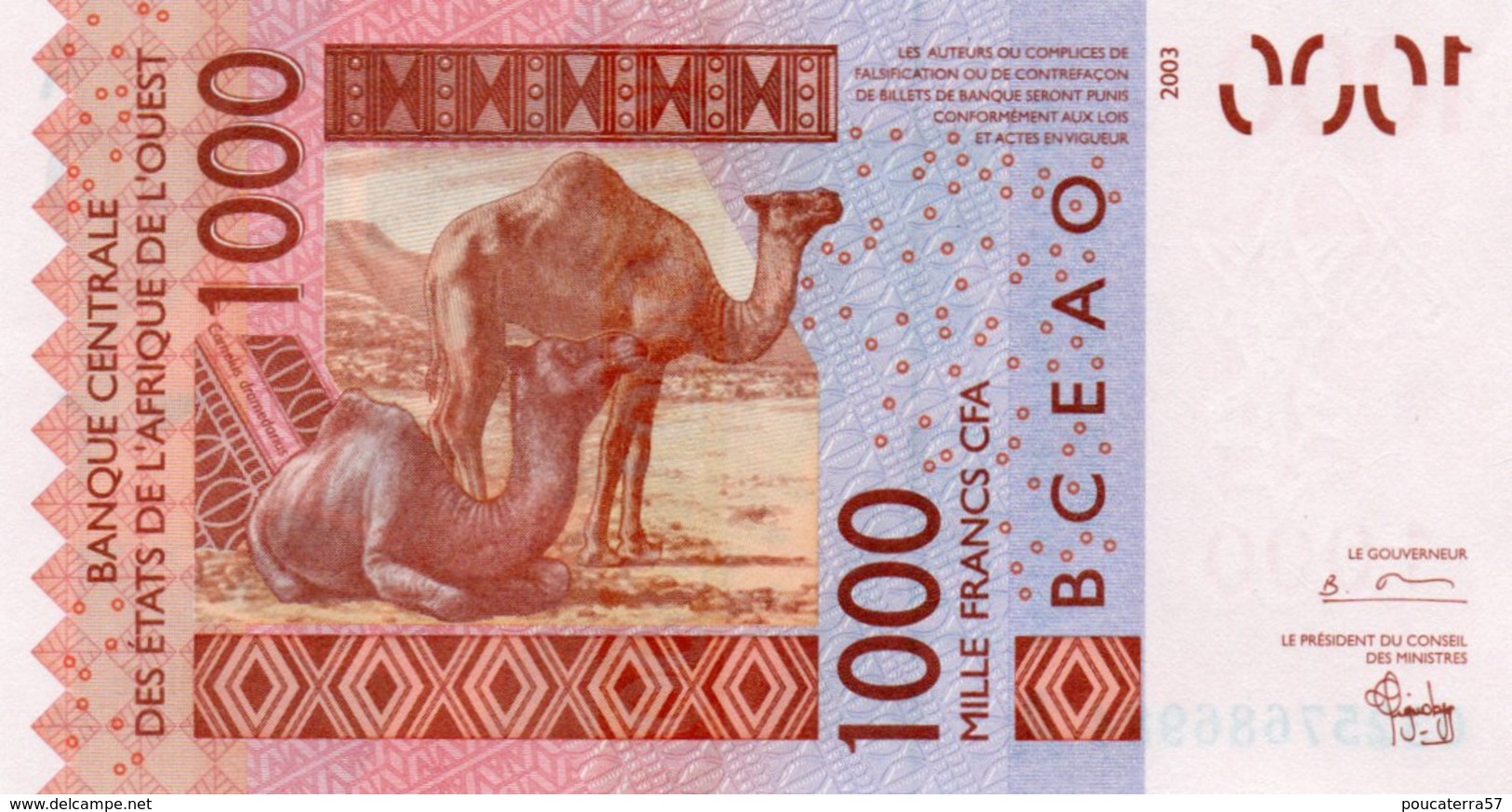 WEST AFRICAN STATES=N/D   1000  FRANCS    P-115 A    UNC - West African States