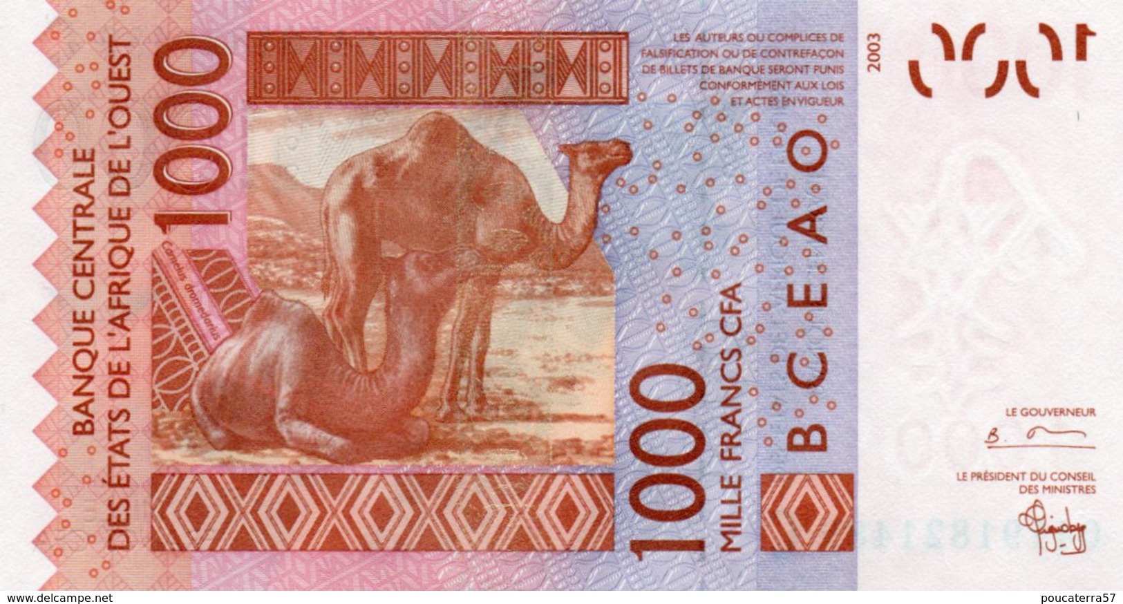 WEST AFRICAN STATES=N/D   1000  FRANCS    P-315 C    UNC - États D'Afrique De L'Ouest