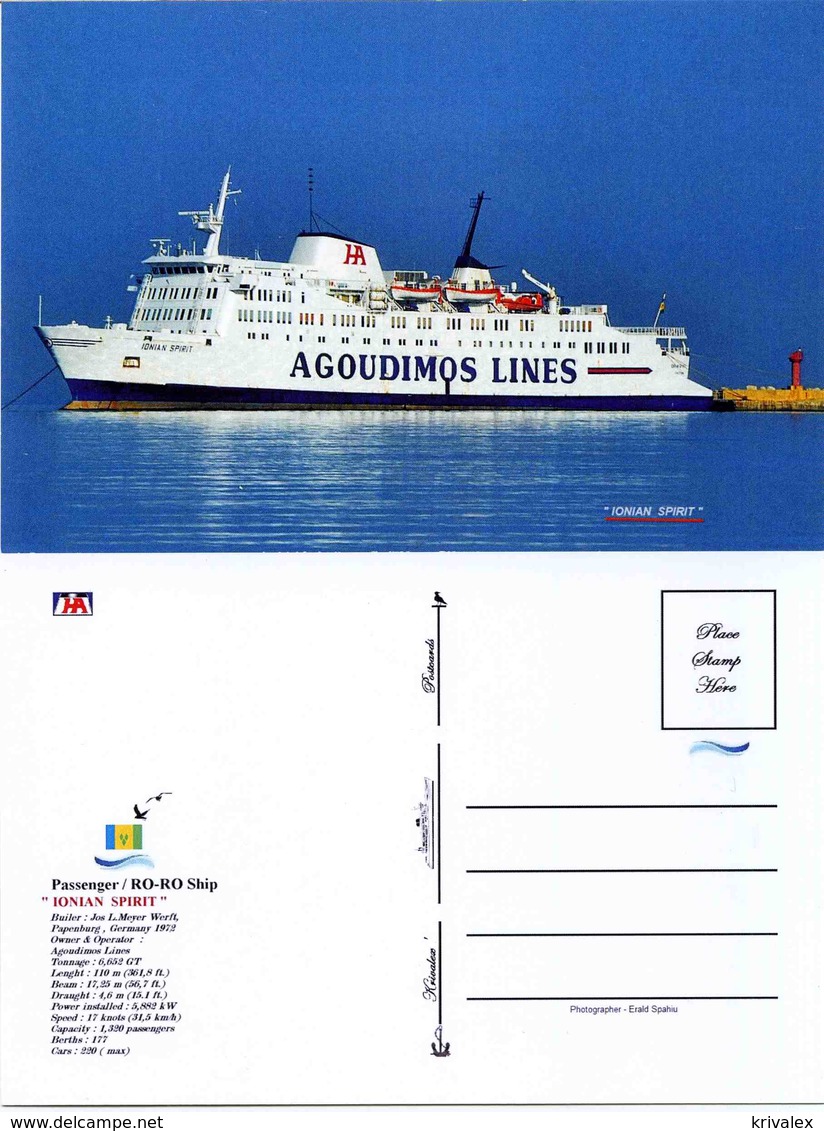 Ship Postcards - Passenger   Ship : " Ionian Spirit    " Variant    Read Description - Other & Unclassified