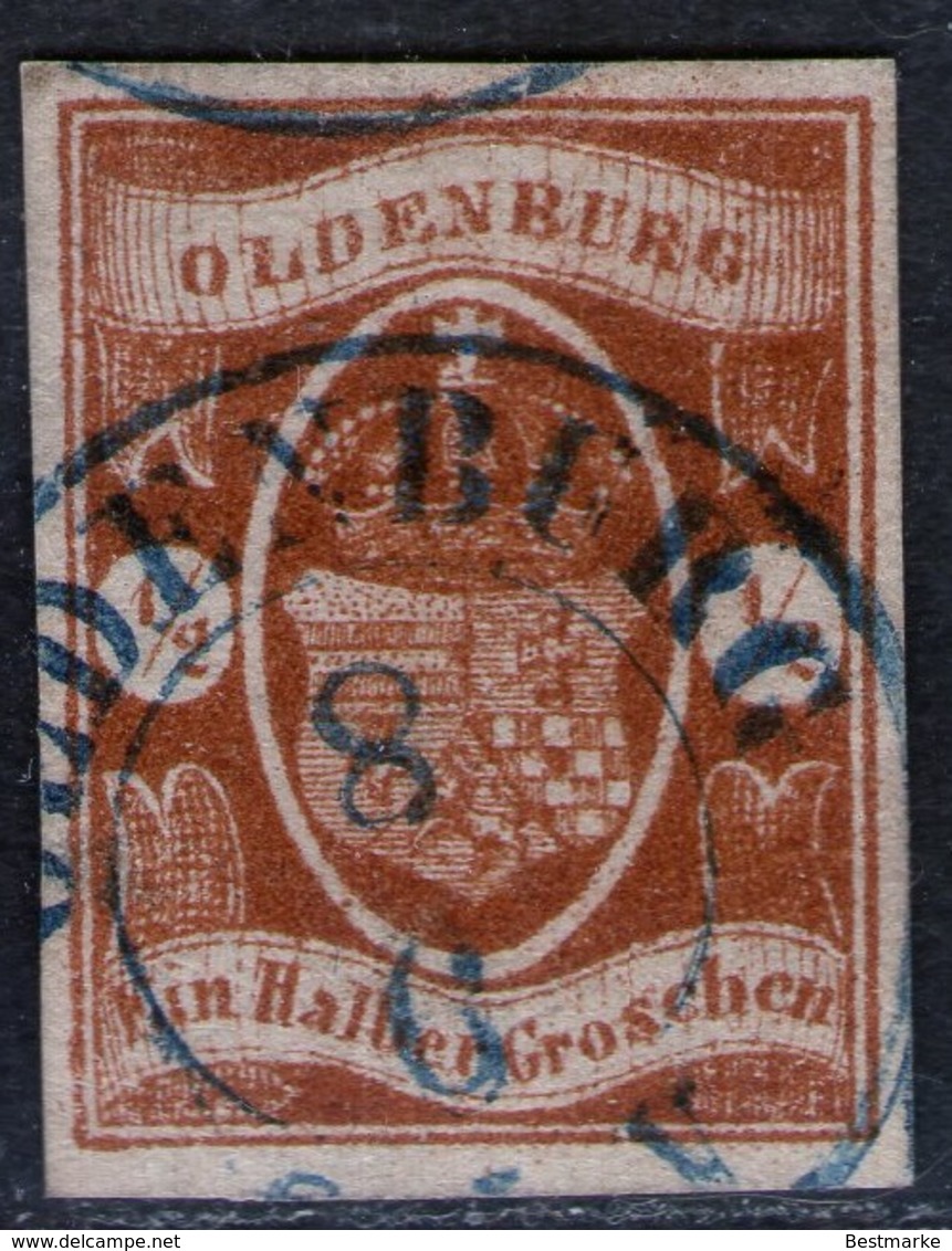 Oldenburg 8/6 Auf 1/2 Groschen Orangebraun - Oldenburg Nr. 11 B - Kabinett - Oldenbourg