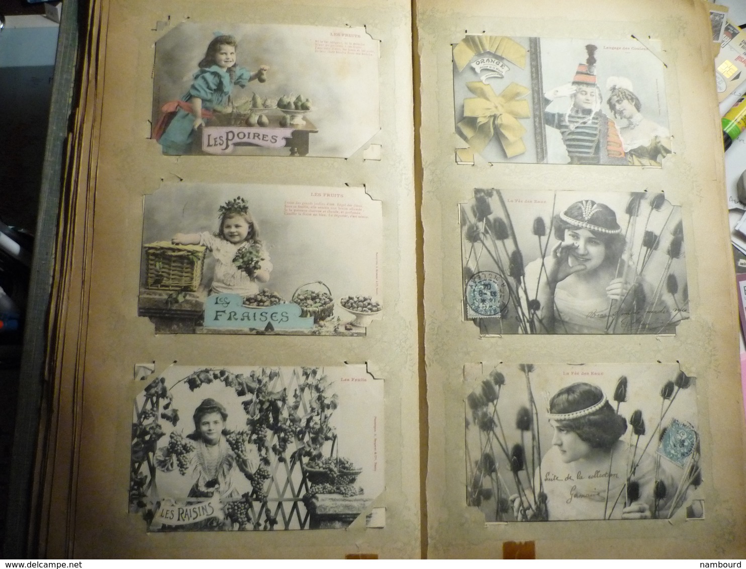 Lot de 696 cartes fantaisie Bergeret dans un gros album ancien de 232 pages