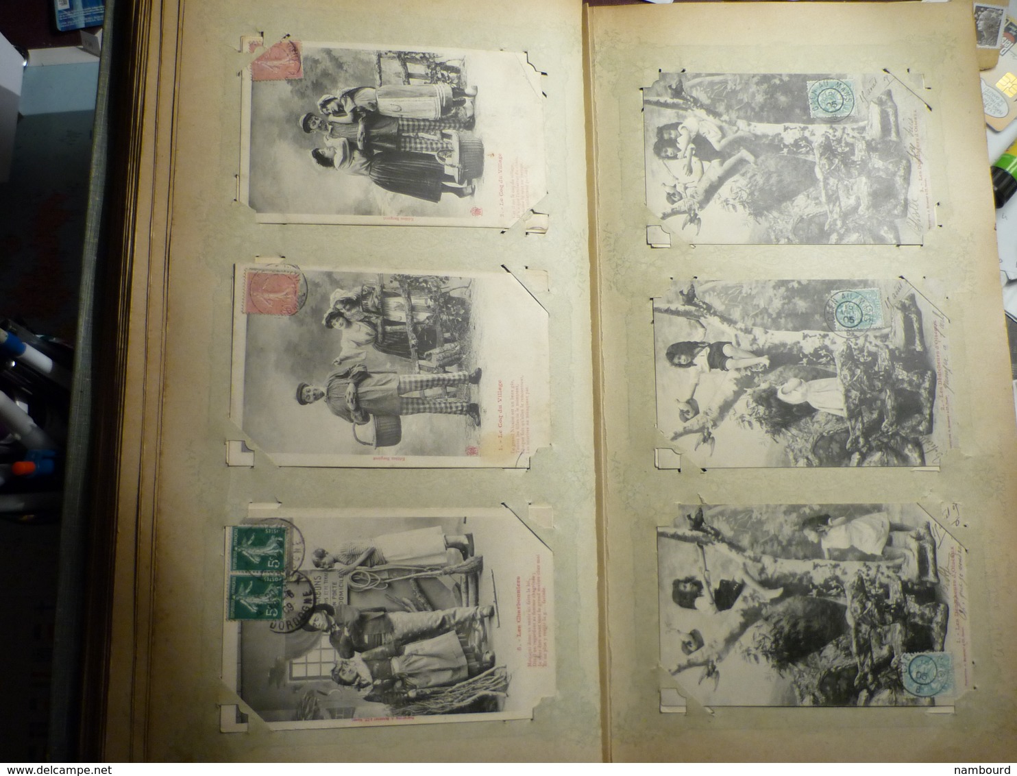 Lot de 696 cartes fantaisie Bergeret dans un gros album ancien de 232 pages