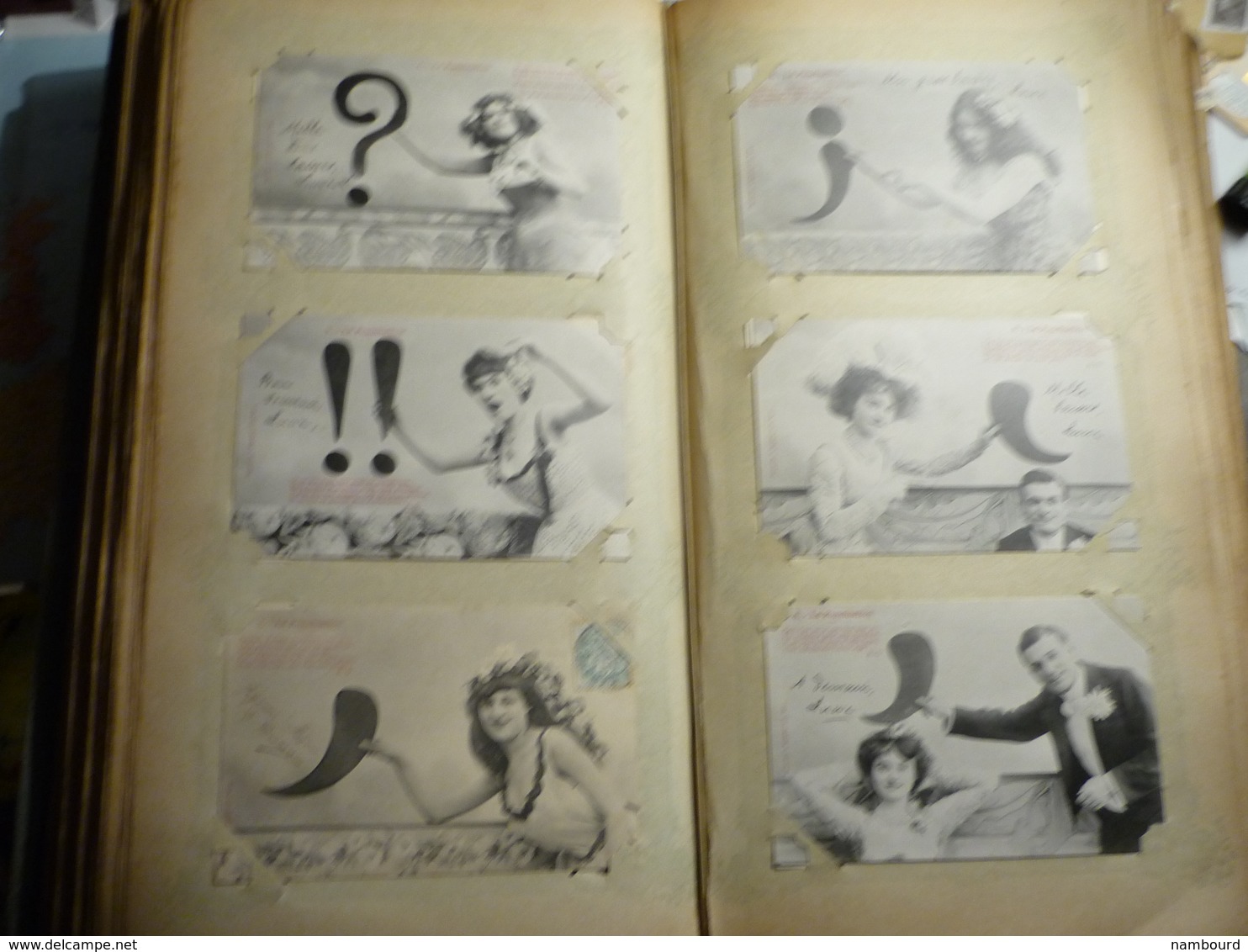 Lot de 696 cartes fantaisie Bergeret dans un gros album ancien de 232 pages